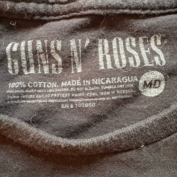 Women’s Vintage Guns N’ Roses Black Graphic Band Crop T-Shirt MD Medium - Picture 3 of 3